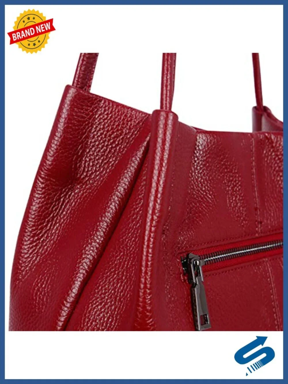 Genuine Leather Bucket Tote Hobo Shoulder Handbag with Pockets for Women Work